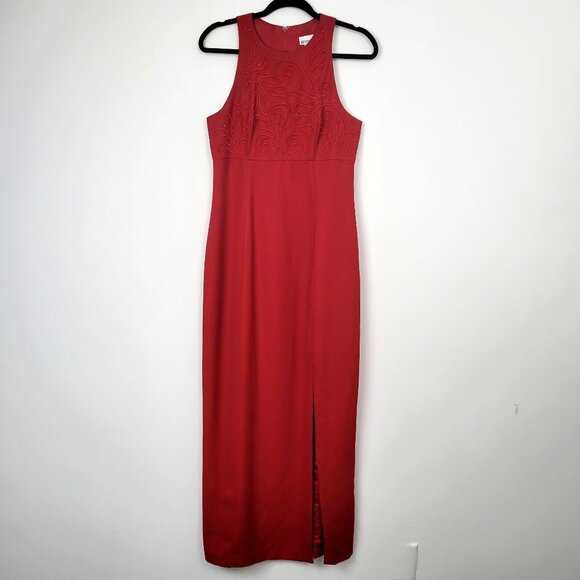 Vintage 90s After Dark Red Sleeveless Maxi Gown Formal Evening Dress - Picture 5 of 12